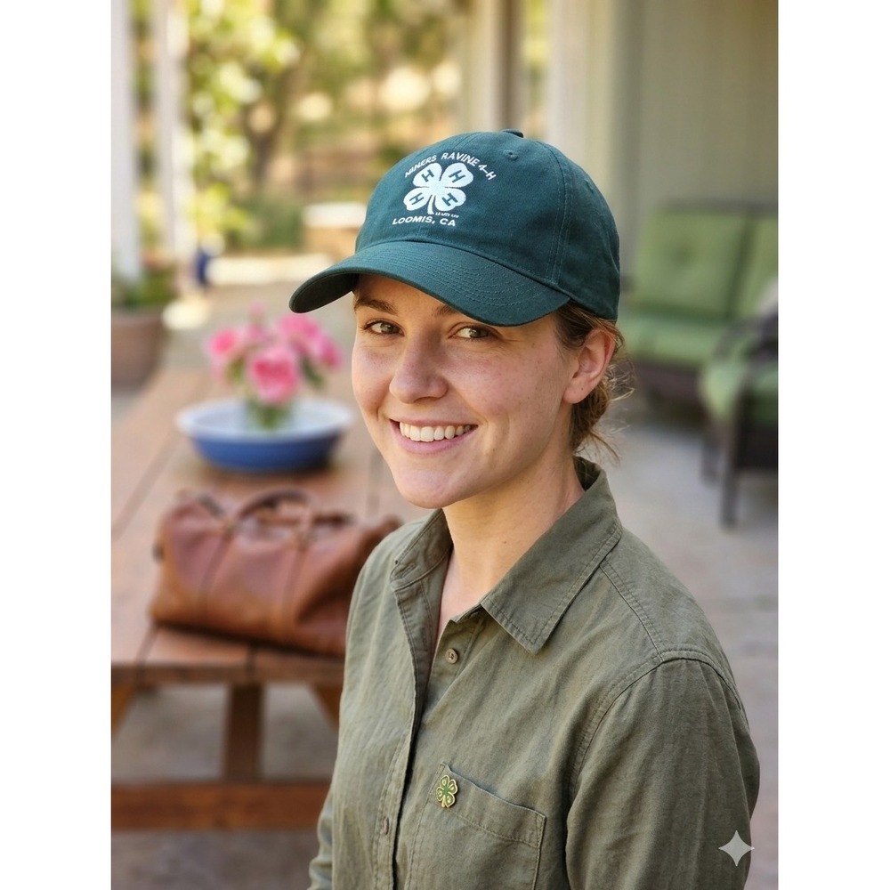 Port & Company Forest Green Adjustable One Size 4-H Club Loomis CA Dad Hat